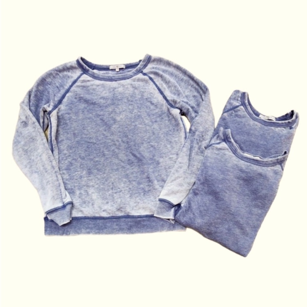 ✂️50%🌺NEW‼️JUNK FOOD CLOTHING MINERAL WASHED BURNOUT LONGSLEEVE SWEATSHIRT NWOT - Picture 3 of 12